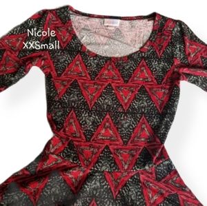 Lularoe nicole dress red and black